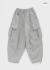 (UNISEX) Momhen Banding Fleece Cargo Wide Two-way Pants