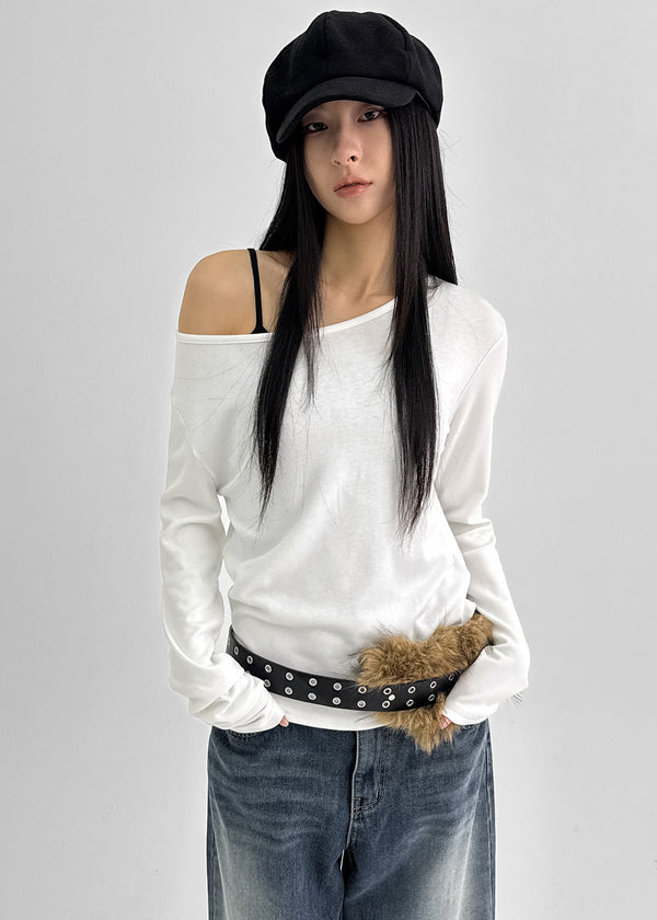 Shulem Fleece Boat Neck Long Sleeve T-shirt