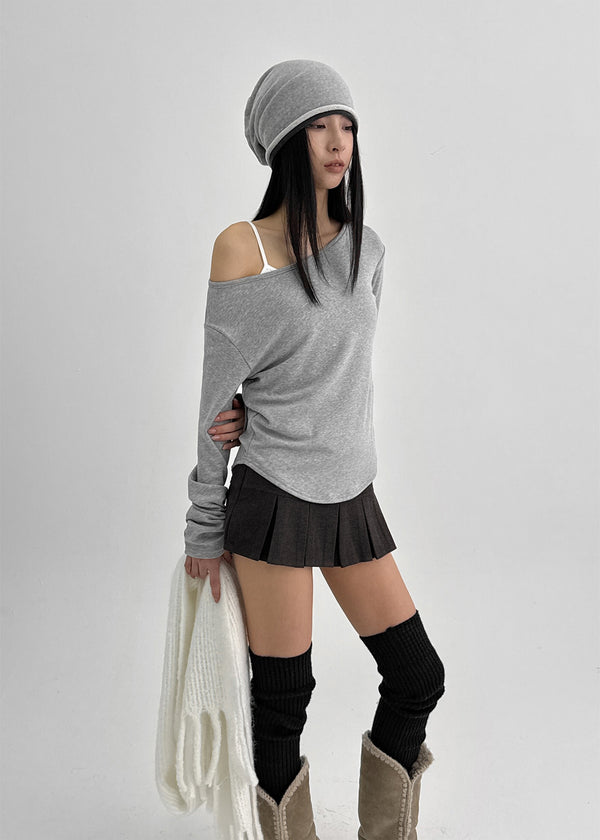 Shulem Fleece Boat Neck Long Sleeve T-shirt