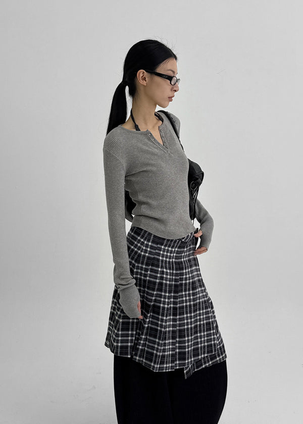 Camel Snap Button Warmer Ribbed Knit