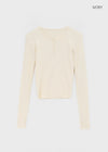 Camrn Henley Neck Warmer Ribbed Knit