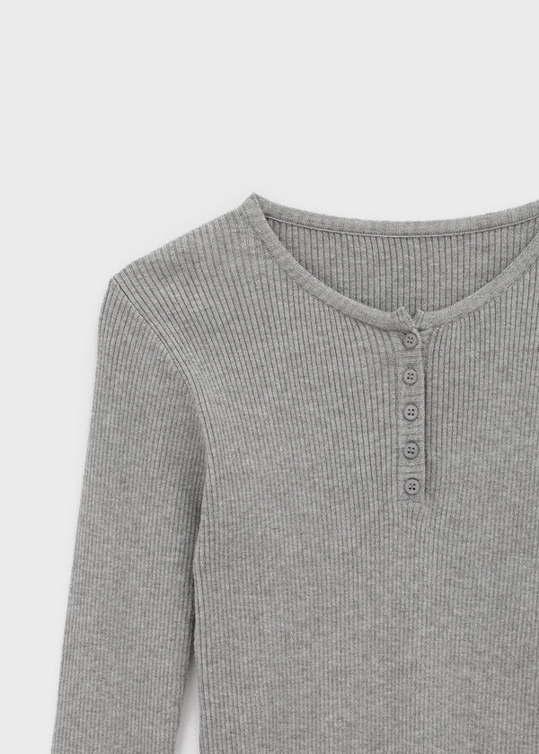 Camel Snap Button Warmer Ribbed Knit