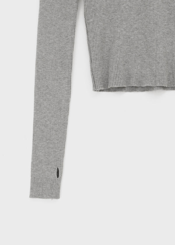 Camel Snap Button Warmer Ribbed Knit