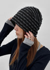 Ato Stripe Fringe Turban Beanie