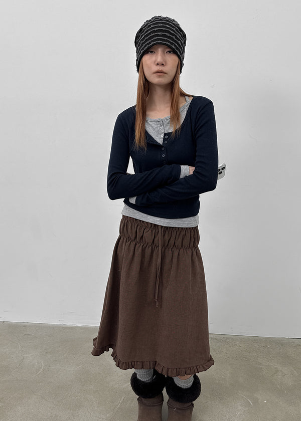 Ato Stripe Fringe Turban Beanie