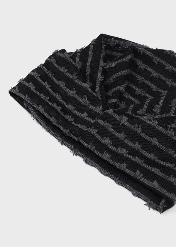 Ato Stripe Fringe Turban Beanie