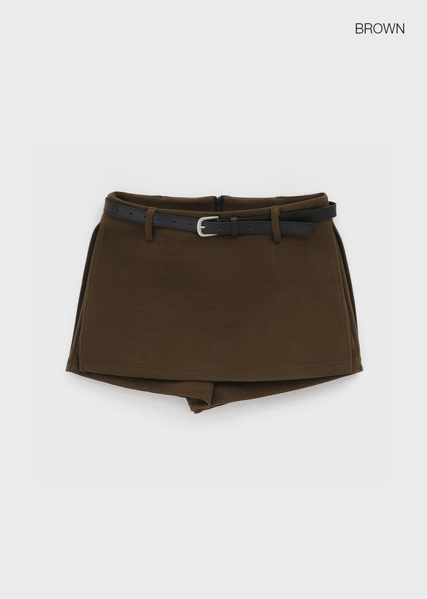 Kmrut Wool Mini Skirt Pants (belt Set)