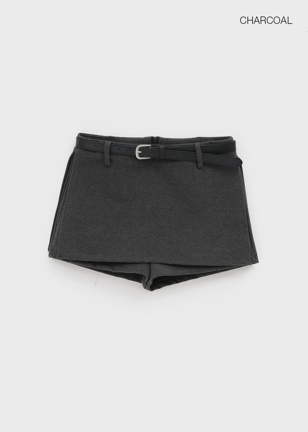 Kmrut Wool Mini Skirt Pants (belt Set)