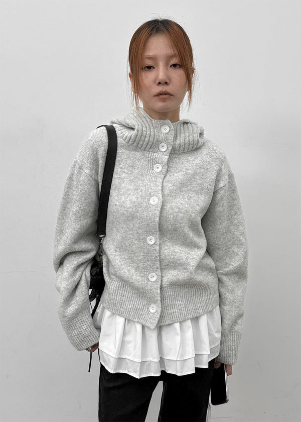 Petun Knit Hooded Cardigan