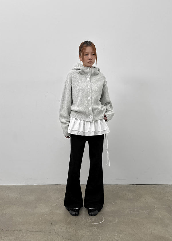 Petun Knit Hooded Cardigan