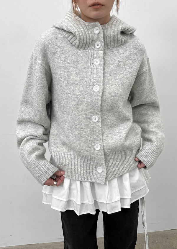 Petun Knit Hooded Cardigan