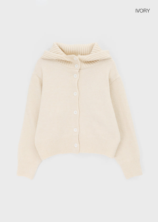 Petun Knit Hooded Cardigan