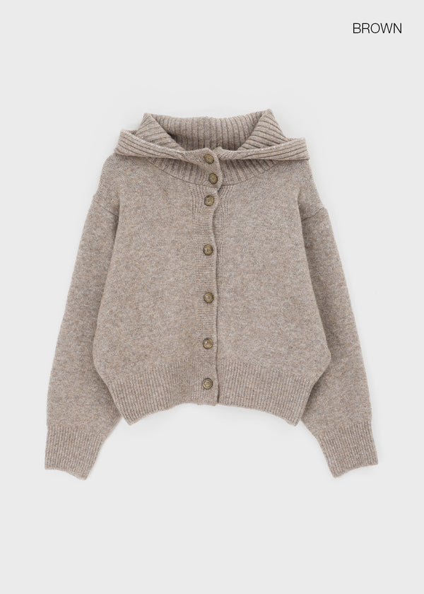 Petun Knit Hooded Cardigan