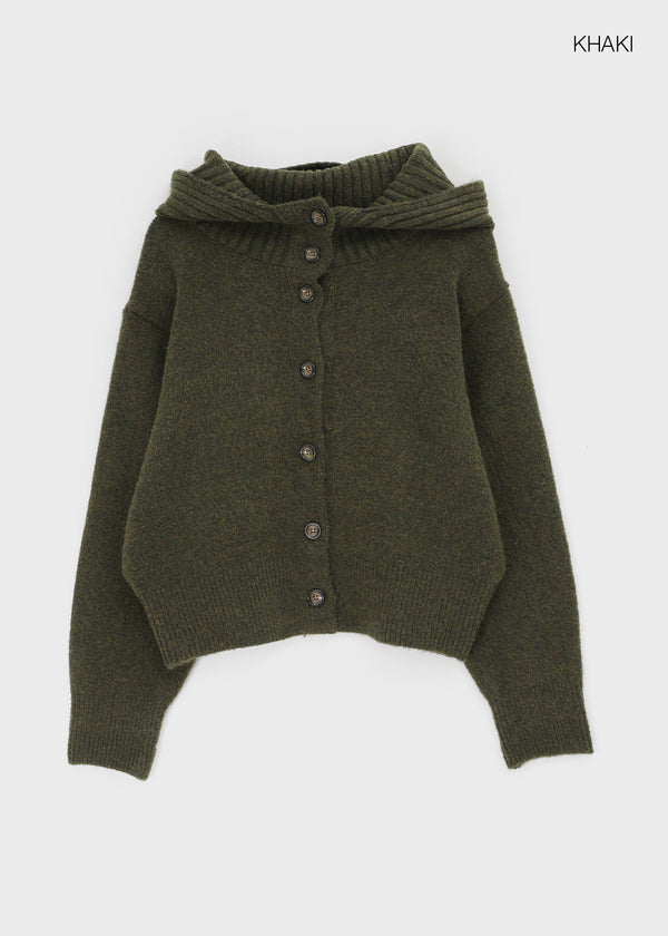 Petun Knit Hooded Cardigan