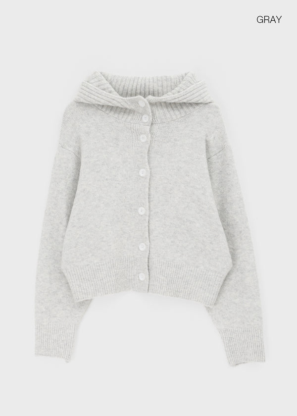 Petun Knit Hooded Cardigan