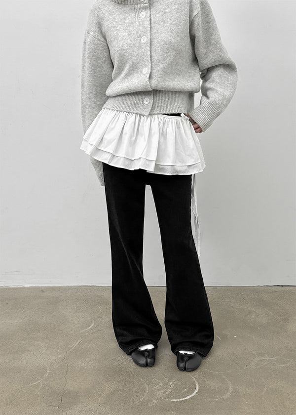 Lentuna Fleece Bootcut Denim Pants