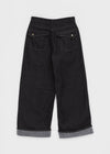 Clean Raw Fabric Fleece Wide Denim Pants