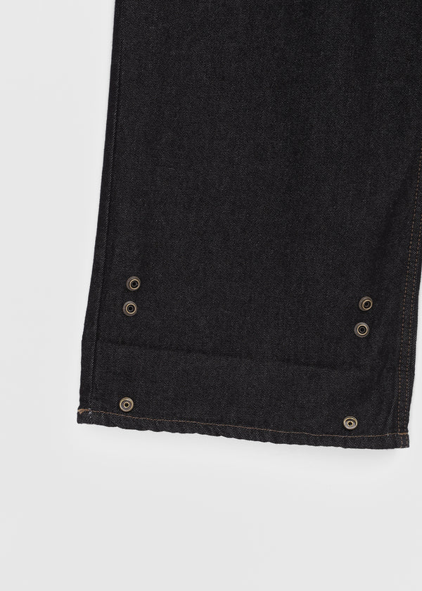 Clean Raw Fabric Fleece Wide Denim Pants