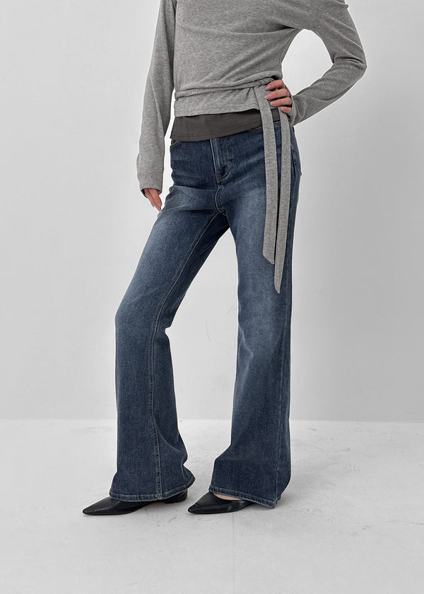 Lentuna Fleece Bootcut Denim Pants