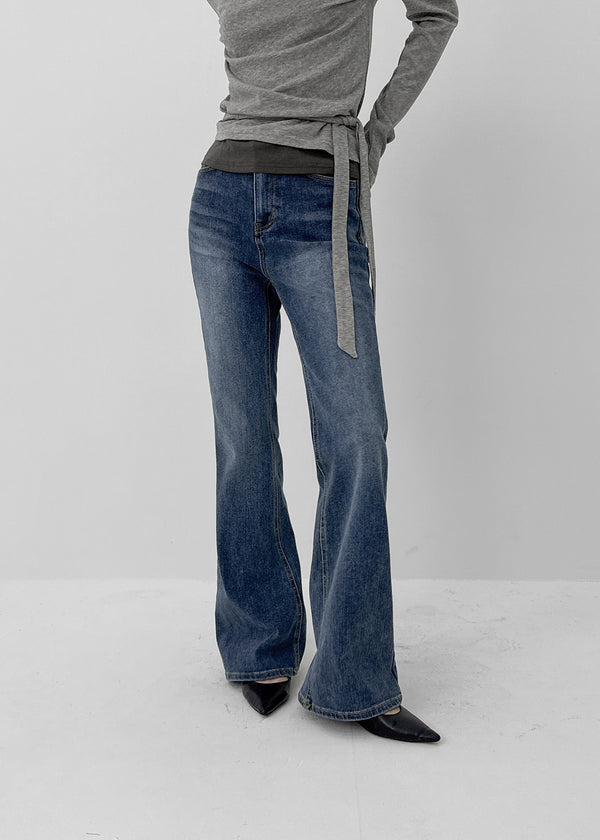 Lentuna Fleece Bootcut Denim Pants