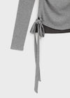 Kepol Layered Strap Off-shoulder Long Sleeve T-shirt