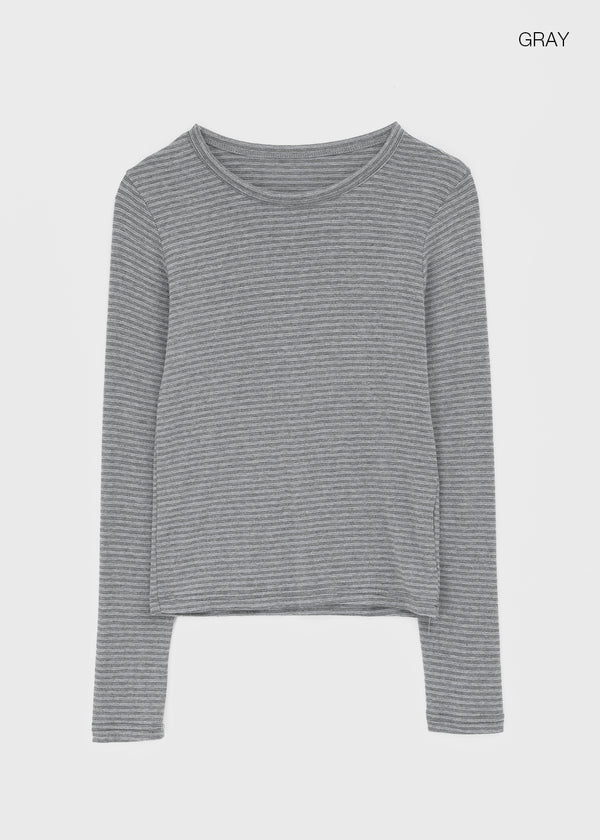 Robe Stripe Fleece Long Sleeve T-shirt