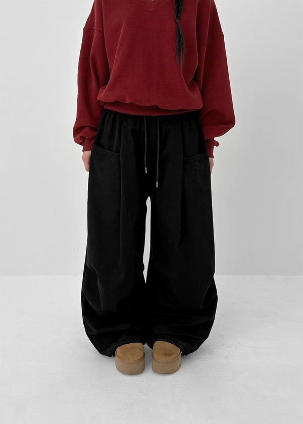 (UNISEX) Nepple Fleece Parachute Banding Pants