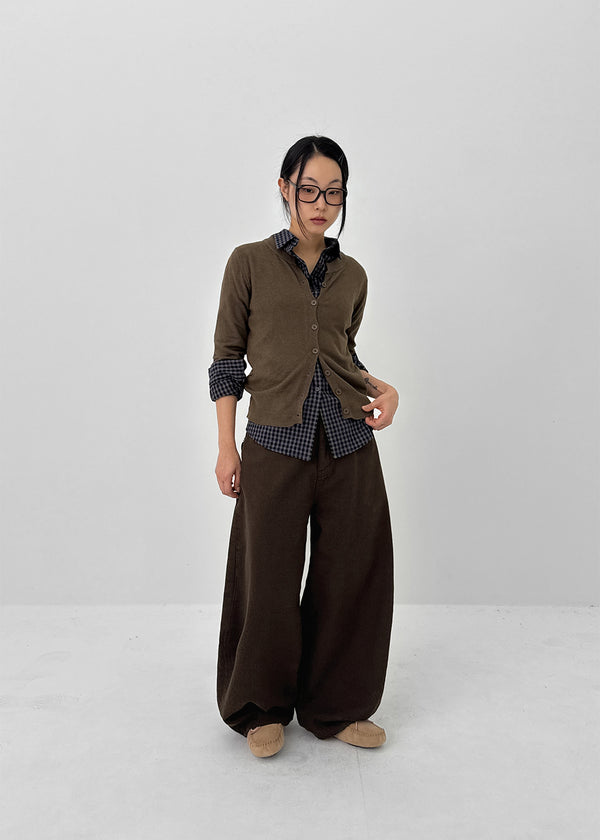 Super-fine Check Beaded Balloon Pants