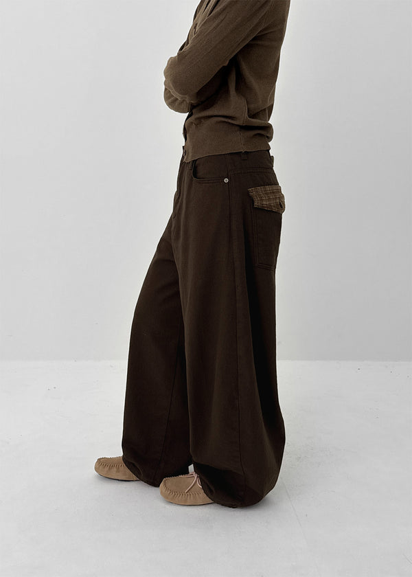 Super-fine Check Beaded Balloon Pants