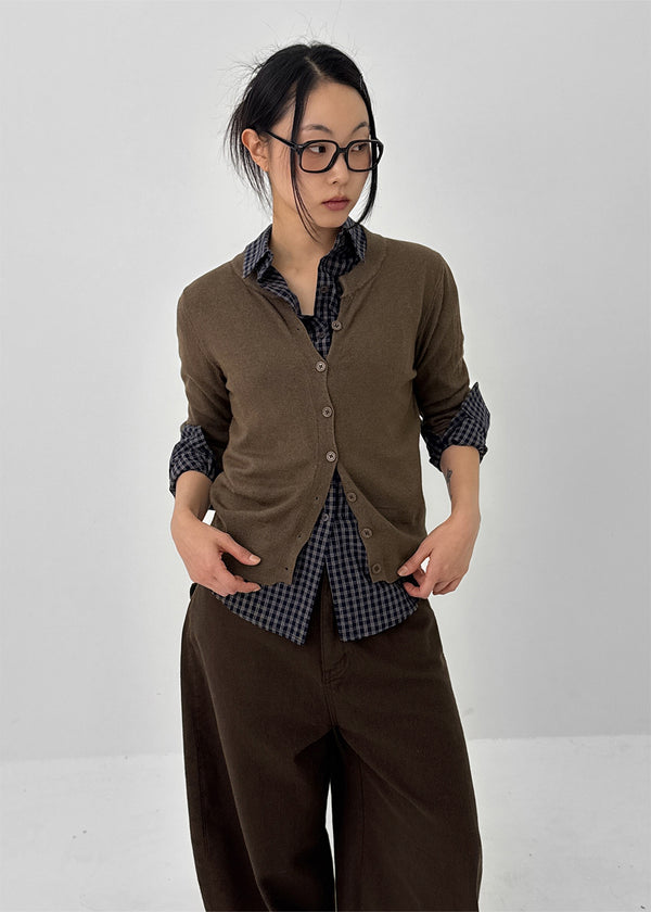 Super-fine Check Beaded Balloon Pants