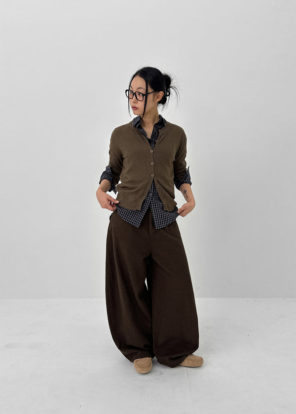 Super-fine Check Beaded Balloon Pants