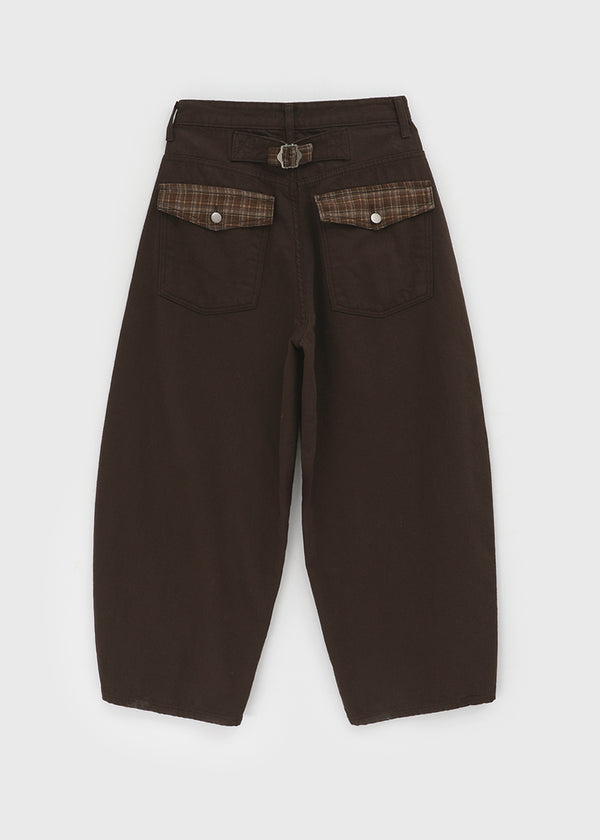 Super-fine Check Beaded Balloon Pants