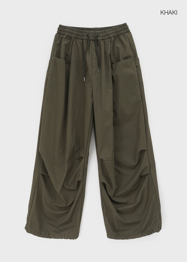 (UNISEX) Nepple Fleece Parachute Banding Pants