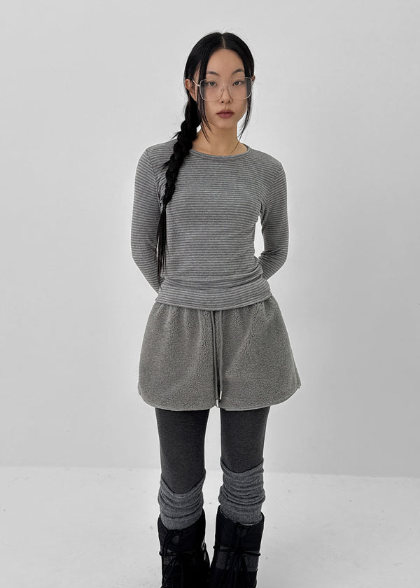 Robe Stripe Fleece Long Sleeve T-shirt