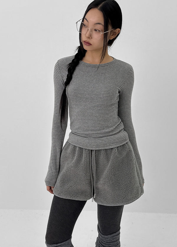 Robe Stripe Fleece Long Sleeve T-shirt