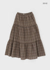 Tog Peach Fleece Check Cancan Long Skirt
