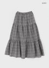 Tog Peach Fleece Check Cancan Long Skirt
