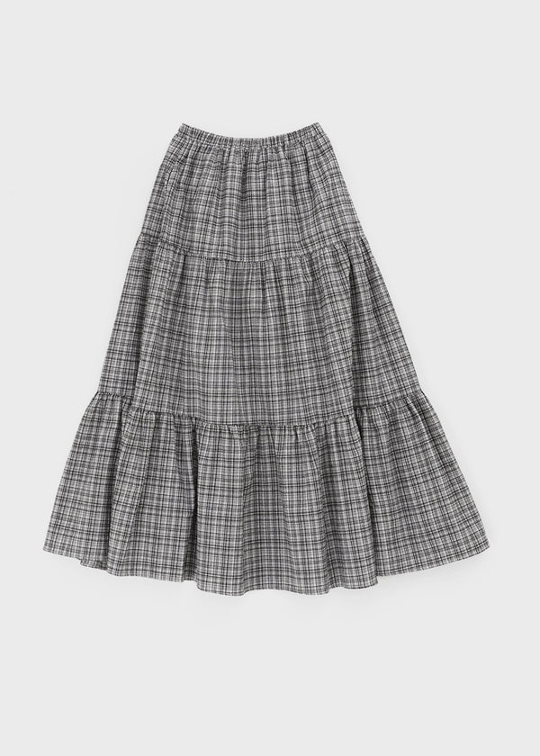 Tog Peach Fleece Check Cancan Long Skirt
