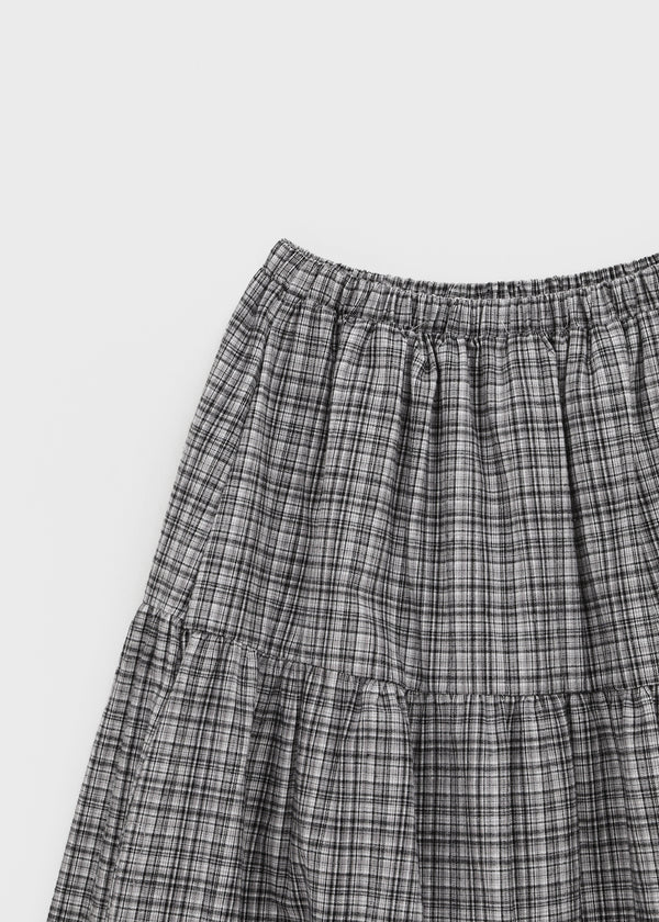 Tog Peach Fleece Check Cancan Long Skirt