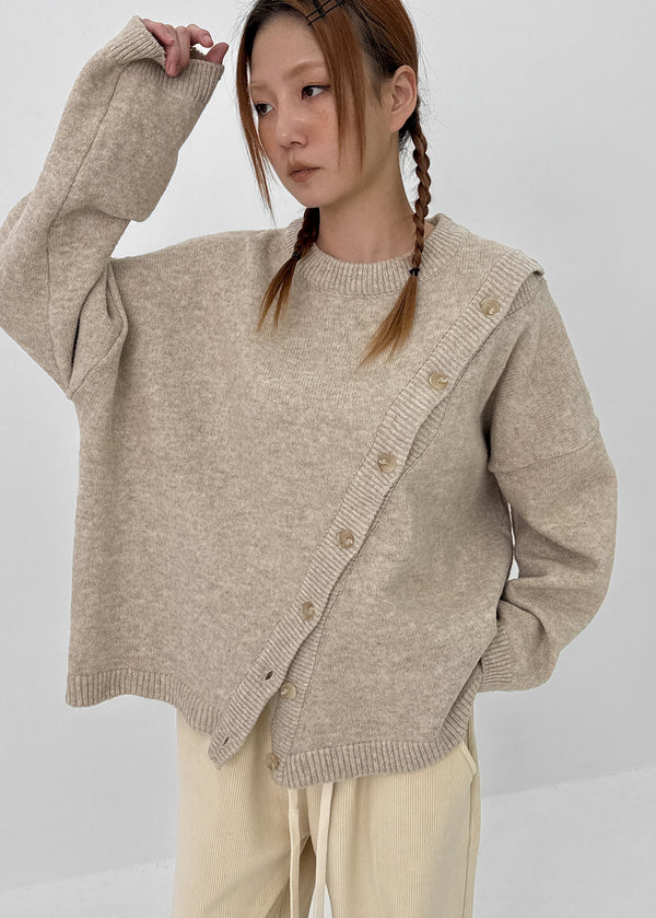 Macco Overfit Button-up Wool Knit