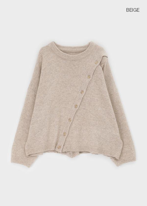 Macco Overfit Button-up Wool Knit