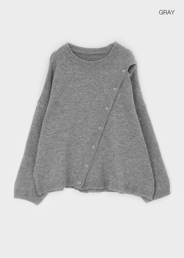 Macco Overfit Button-up Wool Knit