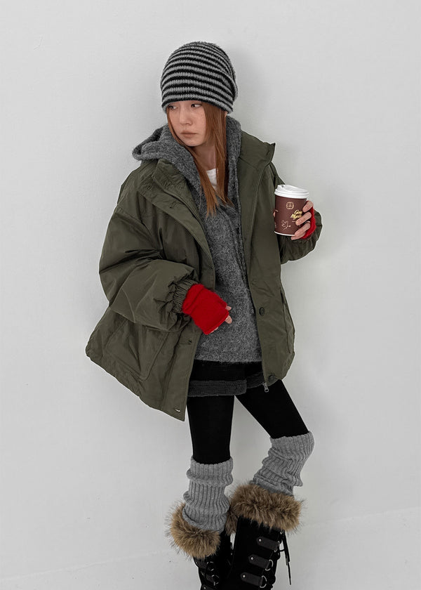 Calette Hooded Duck Down Bomber Padded Jumper