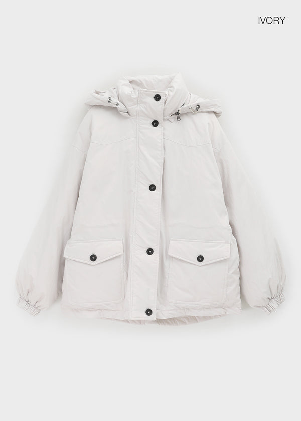 Calette Hooded Duck Down Bomber Padded Jumper