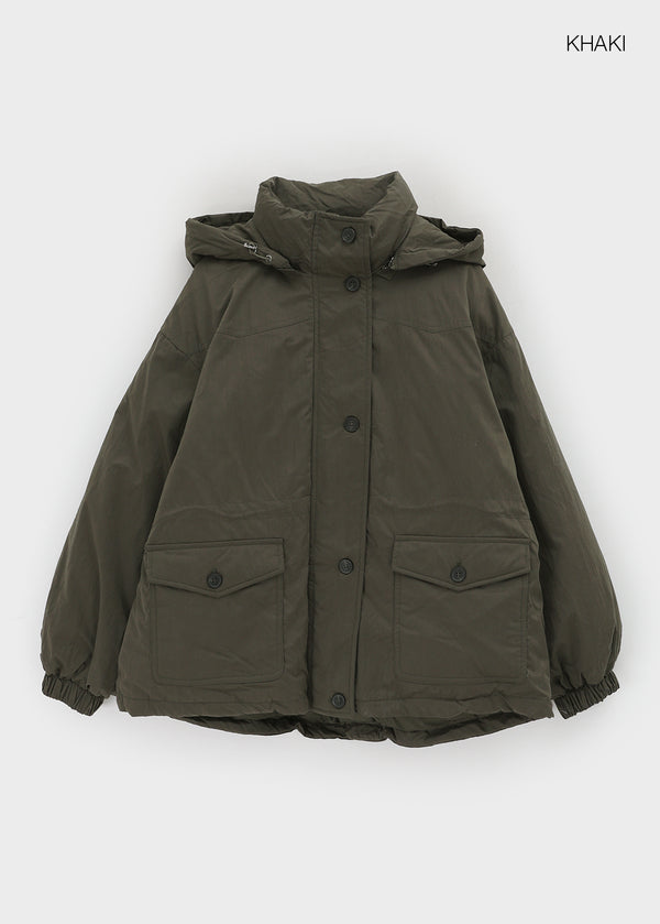 Calette Hooded Duck Down Bomber Padded Jumper