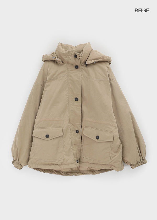 Calette Hooded Duck Down Bomber Padded Jumper