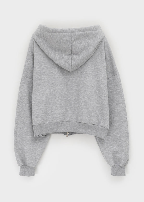 Yento Lettering Two-way Fleece Hooded Zip-up