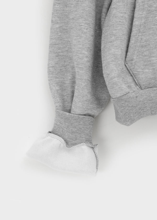 Yento Lettering Two-way Fleece Hooded Zip-up