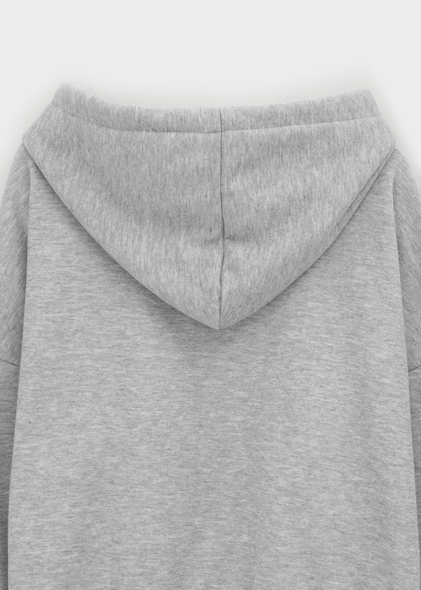 Yento Lettering Two-way Fleece Hooded Zip-up