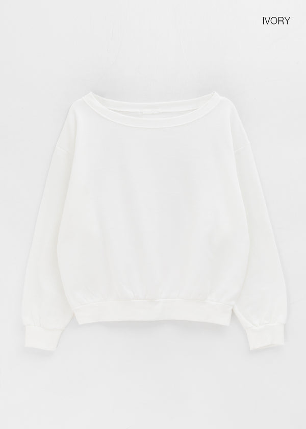 Laveson Fleece Off-shoulder Man-to-man